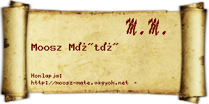 Moosz Máté névjegykártya